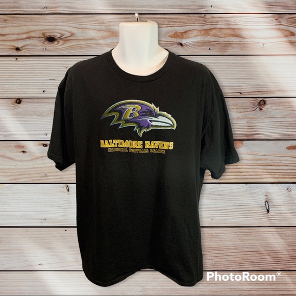 NFL Team Apparel Baltimore Ravens T-Shirt Black Size XL Preowned - Picture 2 of 7
